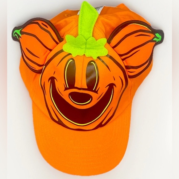 Disney 2024 MICKEY MOUSE 🎃 Pumpkin Glow in the Dark Baseball Hat Adult Size NEW - Picture 3 of 11